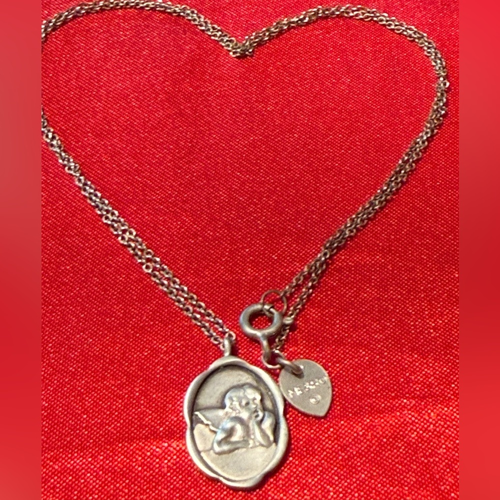 WOW POSHMARK Authentic NWOT Me&Ro Sterling Silver Angel Pendant Necklace & pouch - Picture 8 of 16